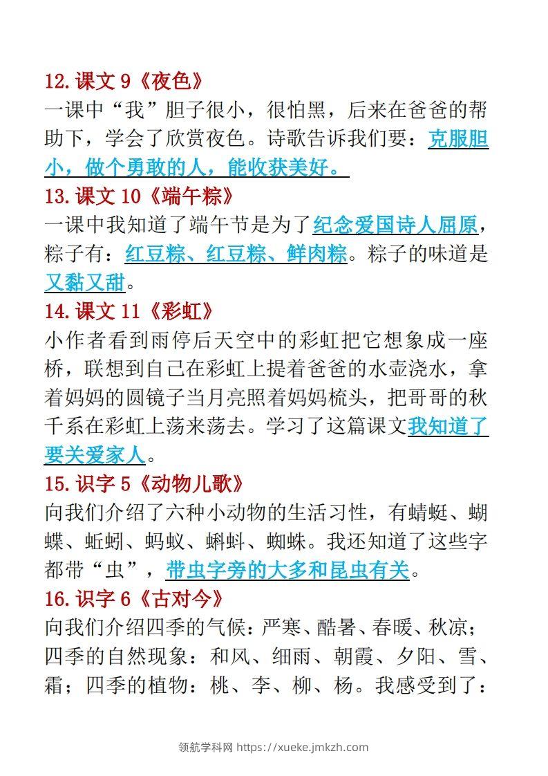 图片[3]-一年级下册语文重点考点汇总（复习必备）-领航学科网