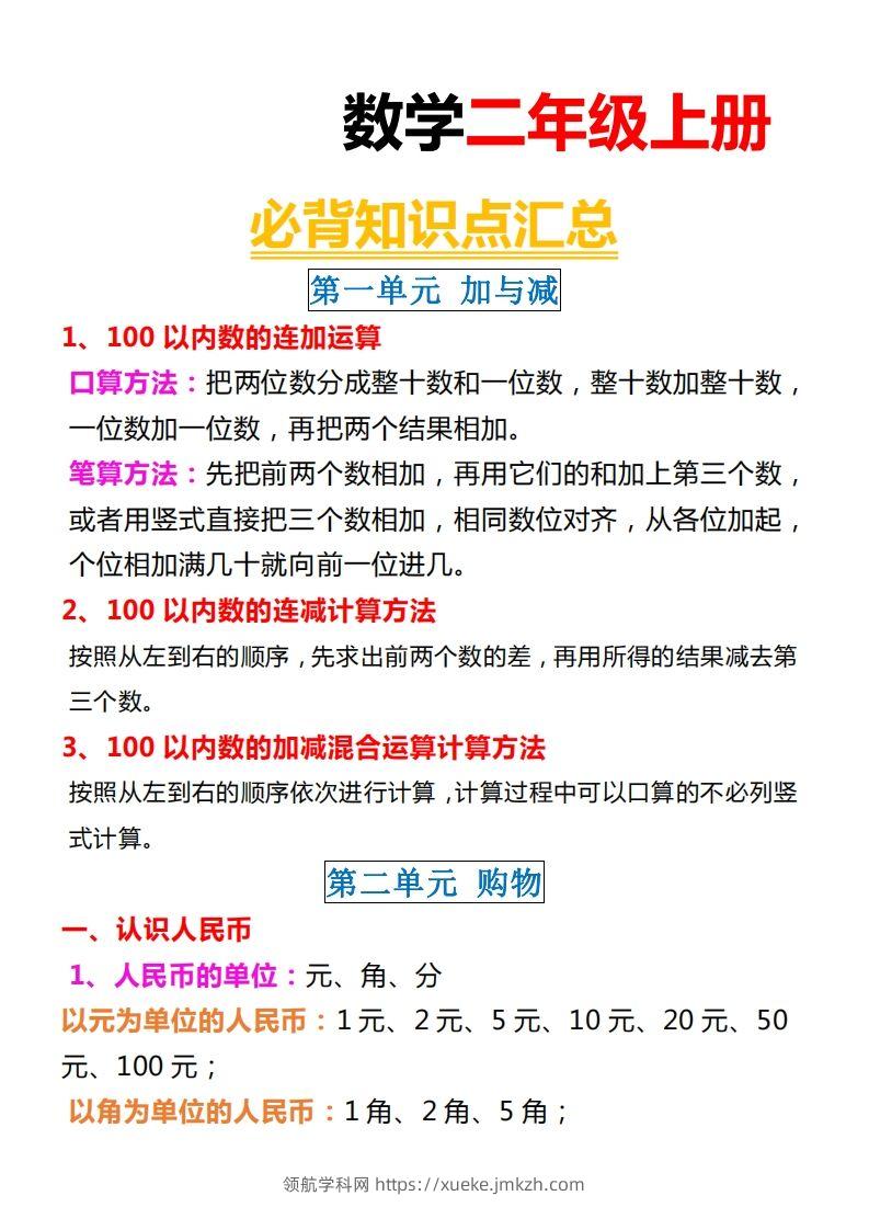 【北师大】二上数学重点知识点汇总预习-领航学科网