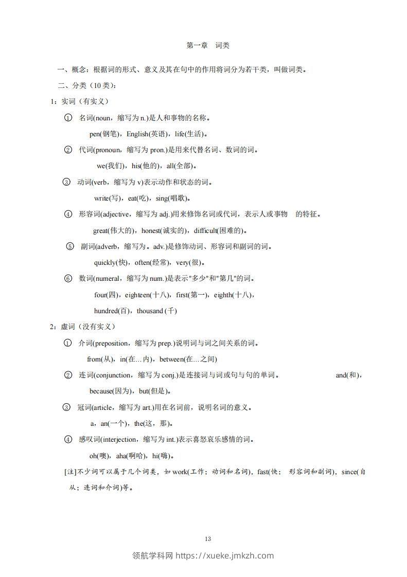 金牌小升初小学语法67页-领航学科网