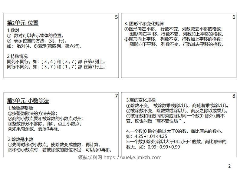 图片[2]-【人教五年级】数学上册必背笔记-领航学科网