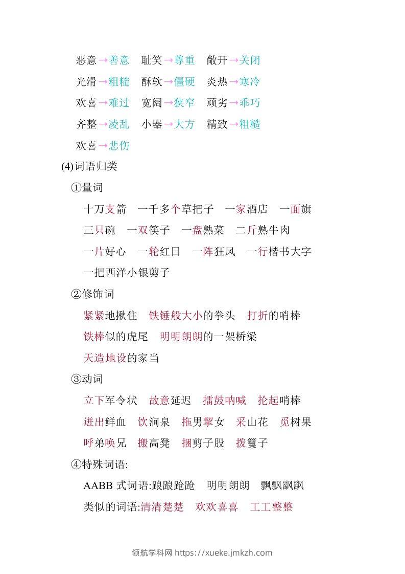 图片[3]-五年级语文下册第二单元知识小结（部编版）-领航学科网