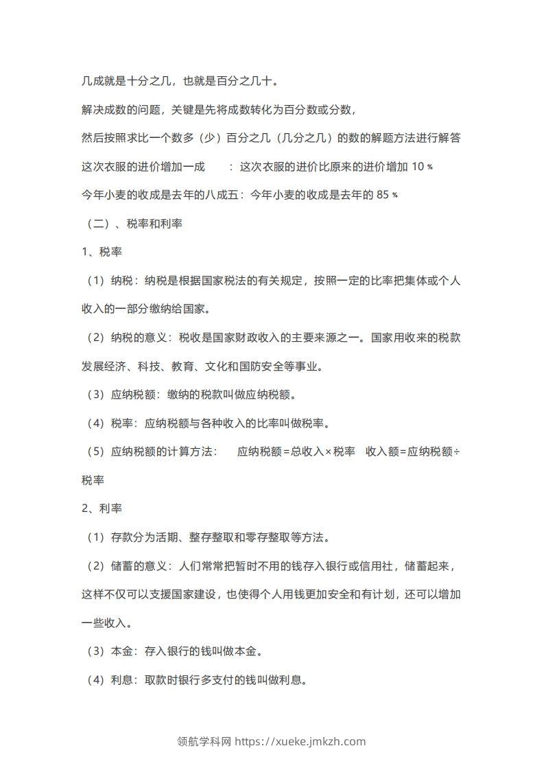 图片[2]-六年级下册数学必背知识点汇总-领航学科网