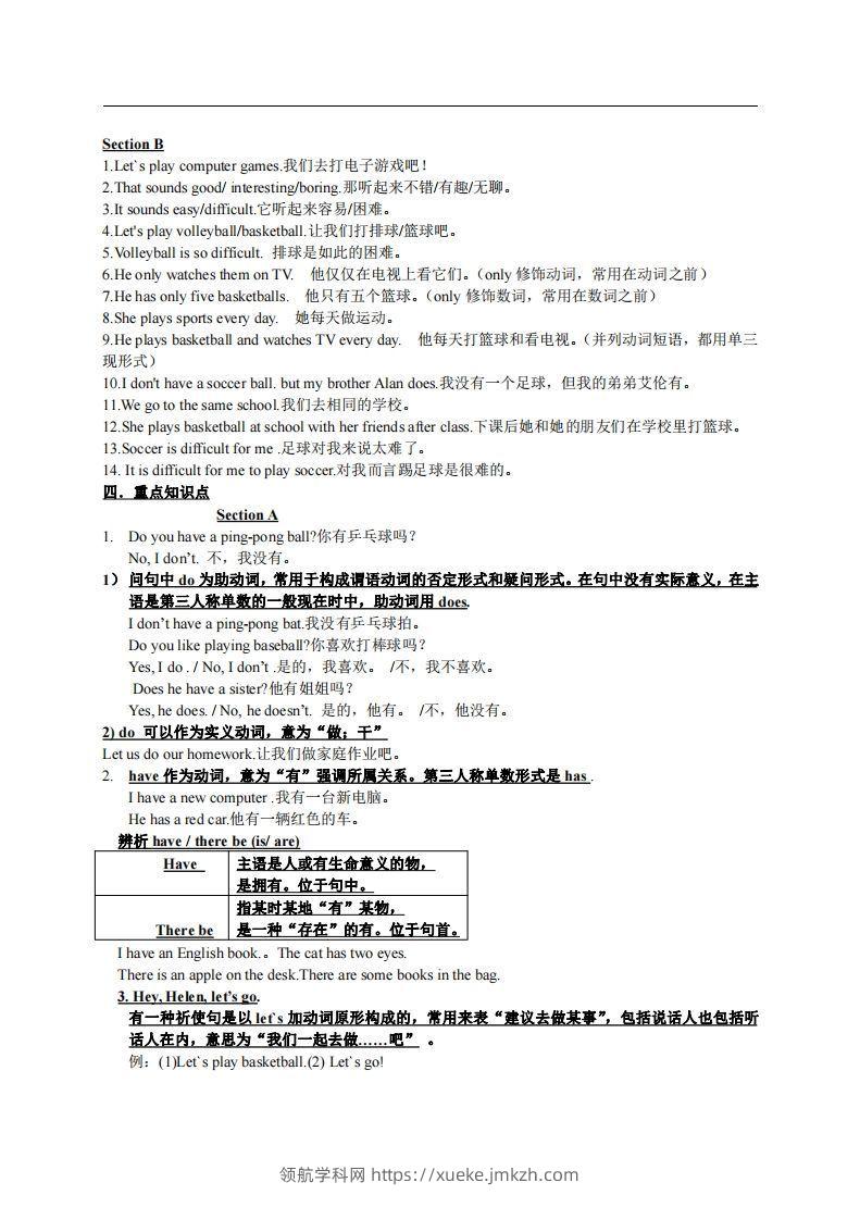 图片[3]-5.人教版七年级上英语Unit5复习提纲-领航学科网