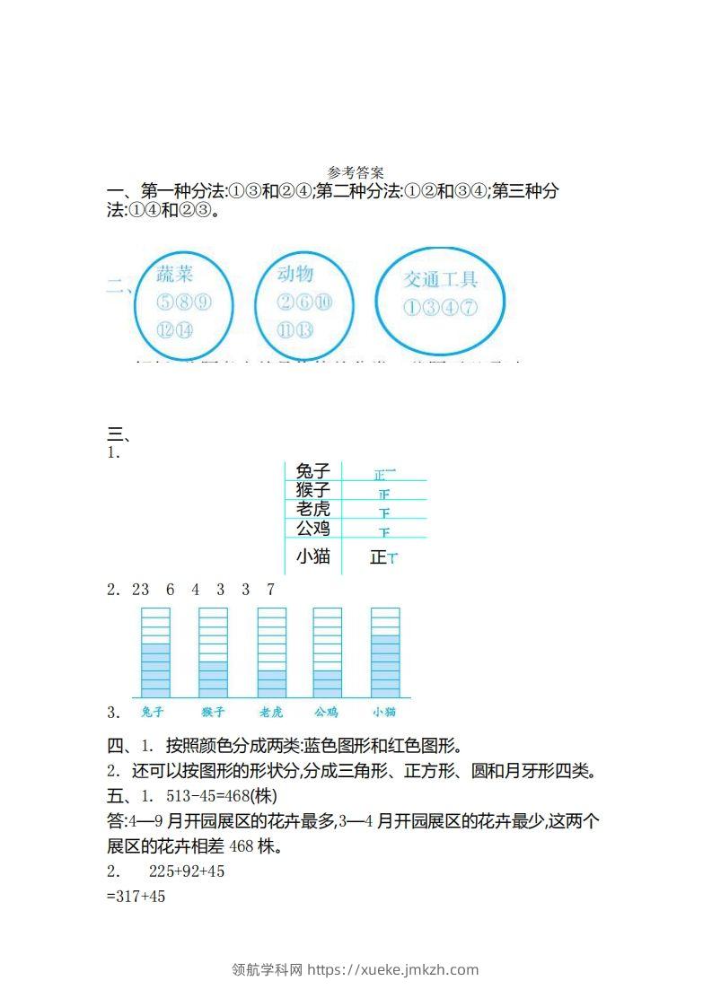 图片[3]-二（下）青岛版数学第九单元检测卷.2（54制）-领航学科网