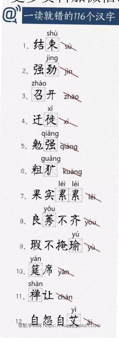 人教版总结小学常读错的字-领航学科网