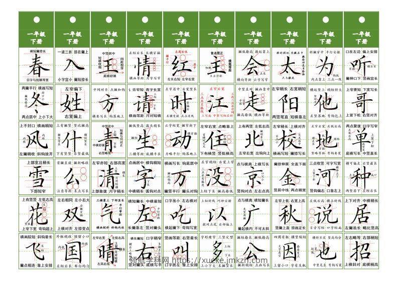 图片[3]-一年级上册语文同步精讲字卡（共6页）-领航学科网
