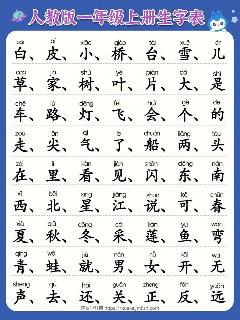 图片[2]-一年级上册必认300字-领航学科网