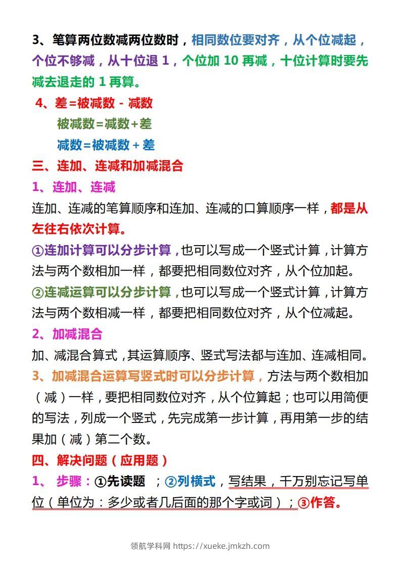 图片[3]-【人教版】二上数学重点知识点汇总预习-领航学科网