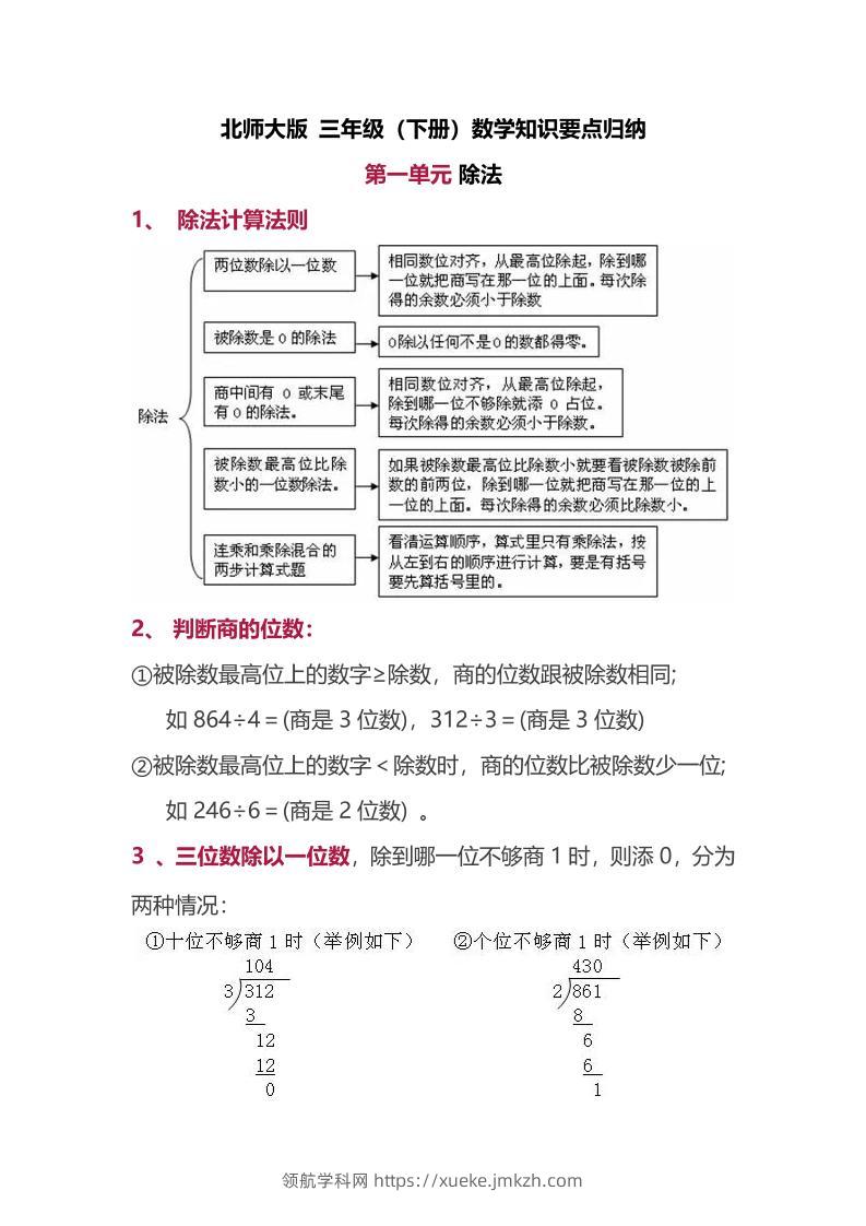三下北师大数学汇总重点-1-领航学科网