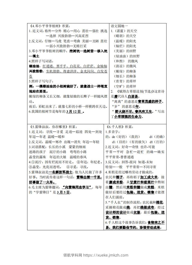 图片[2]-二年级下语文课课贴-领航学科网