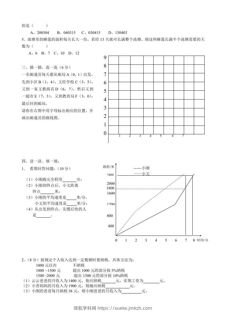 图片[2]-六下数学名校期末测试卷（03）含答案人教版-领航学科网