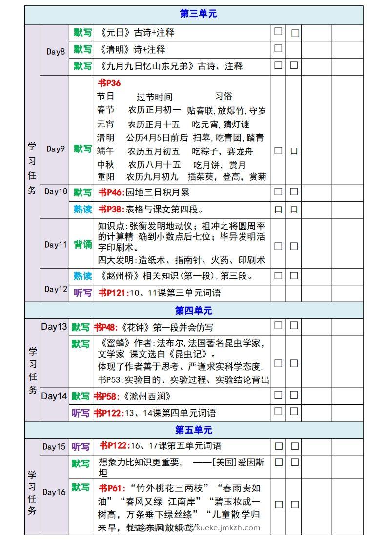 图片[2]-【新版】三年级下册语文期末重点内容复习单-领航学科网