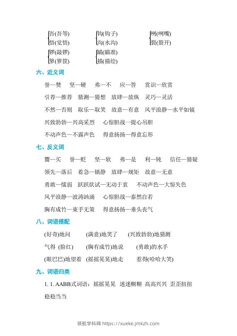 图片[2]-五年级语文下册第六单元单元知识小结（部编版）-领航学科网