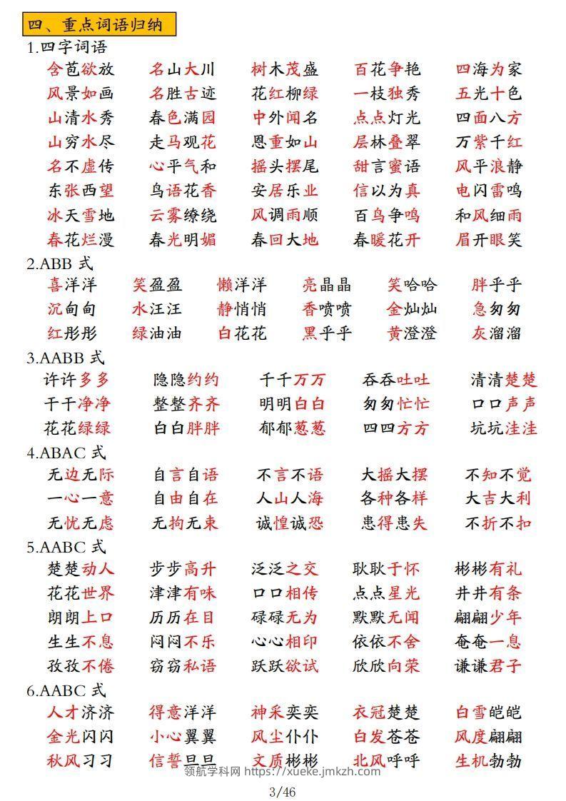 图片[3]-二年级上册语文高频考点汇总-领航学科网