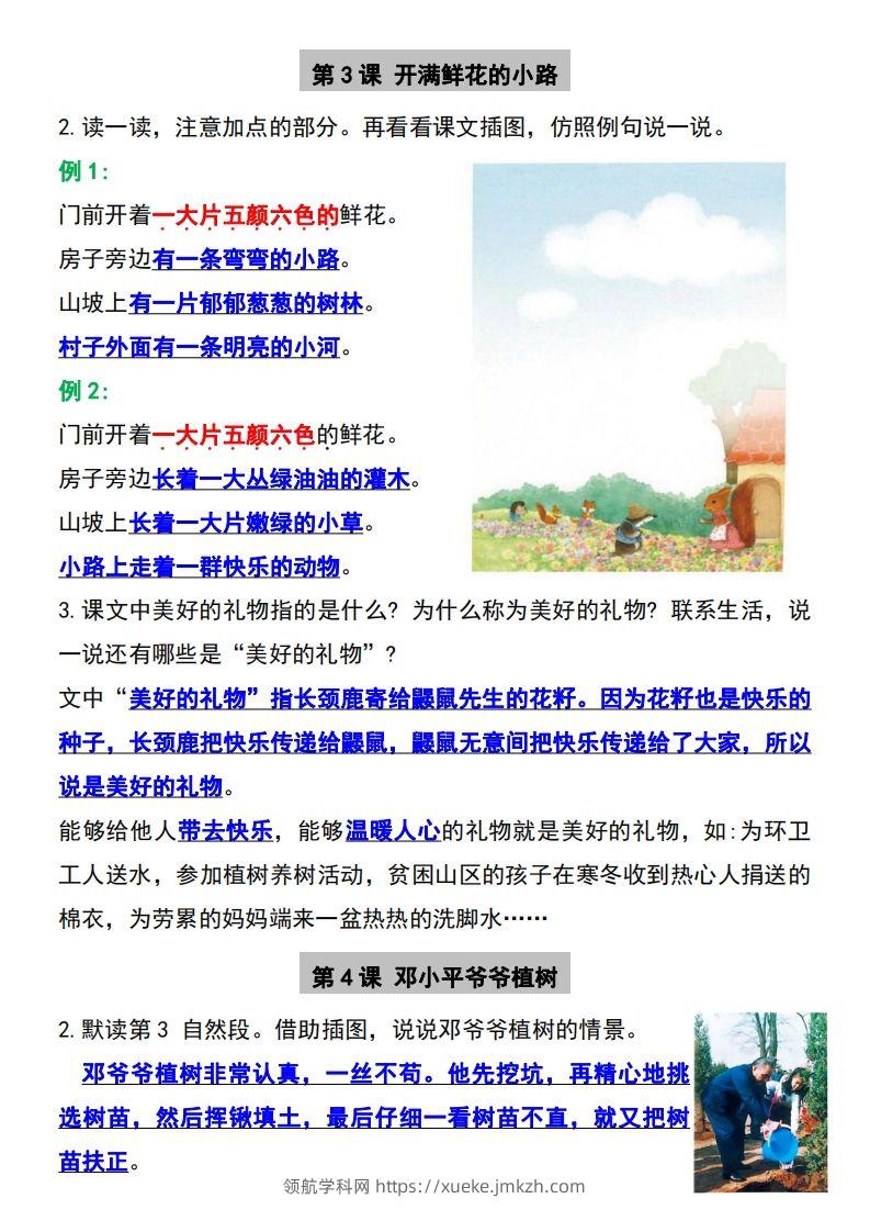 图片[2]-二年级下册语文必备课后练习题参考答案-领航学科网