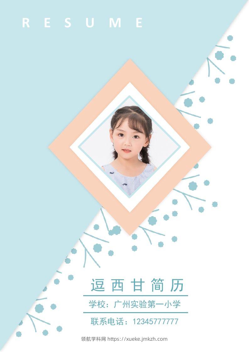 精选-小升初简历27-领航学科网