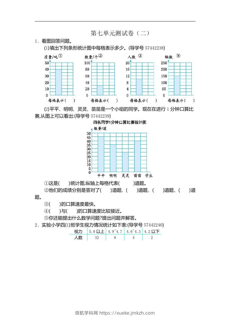 四（上）人教版数学第七单元测试卷.2-领航学科网