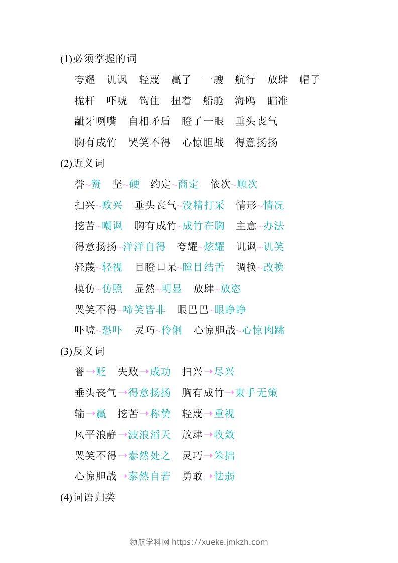 图片[2]-五年级语文下册第六单元知识小结（部编版）-领航学科网