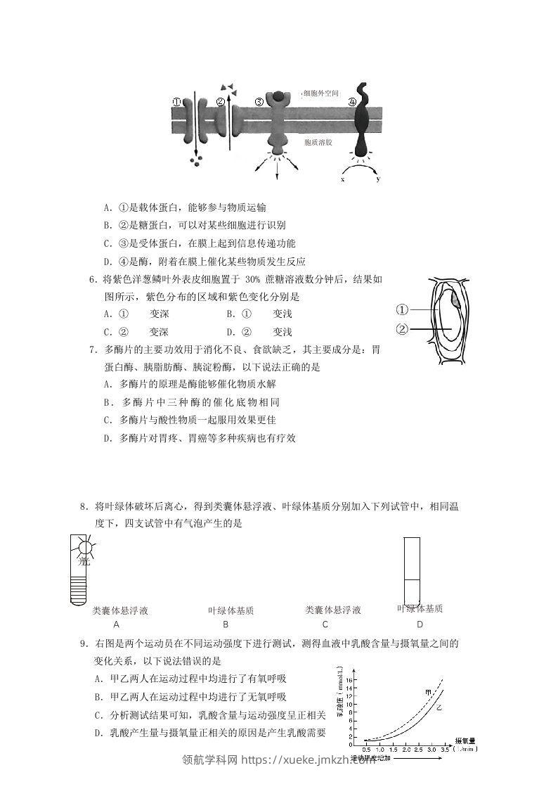 图片[2]-2019-2020年北京市房山区高二生物下学期期末试题及答案(Word版)-领航学科网
