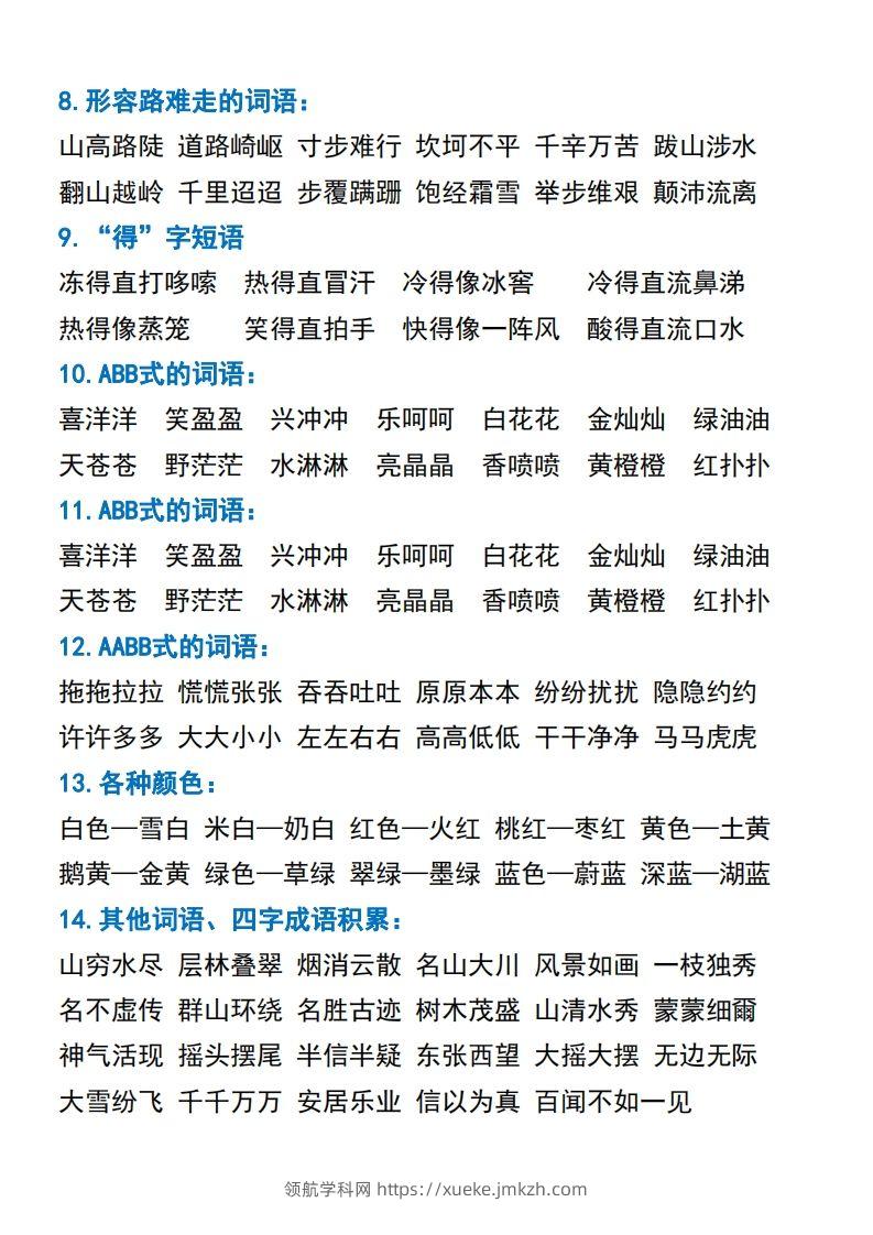 图片[2]-二年级语文上册常考重点知识点汇总-领航学科网