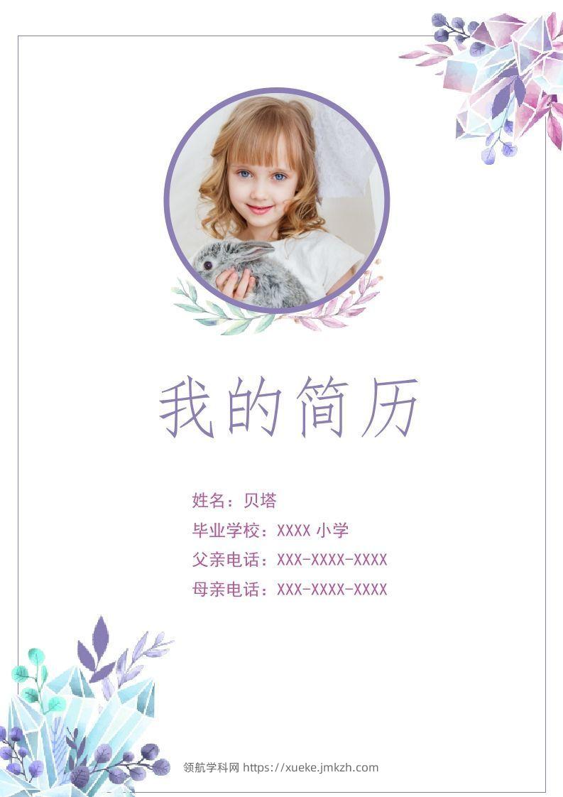 多页-小升初简历88-领航学科网