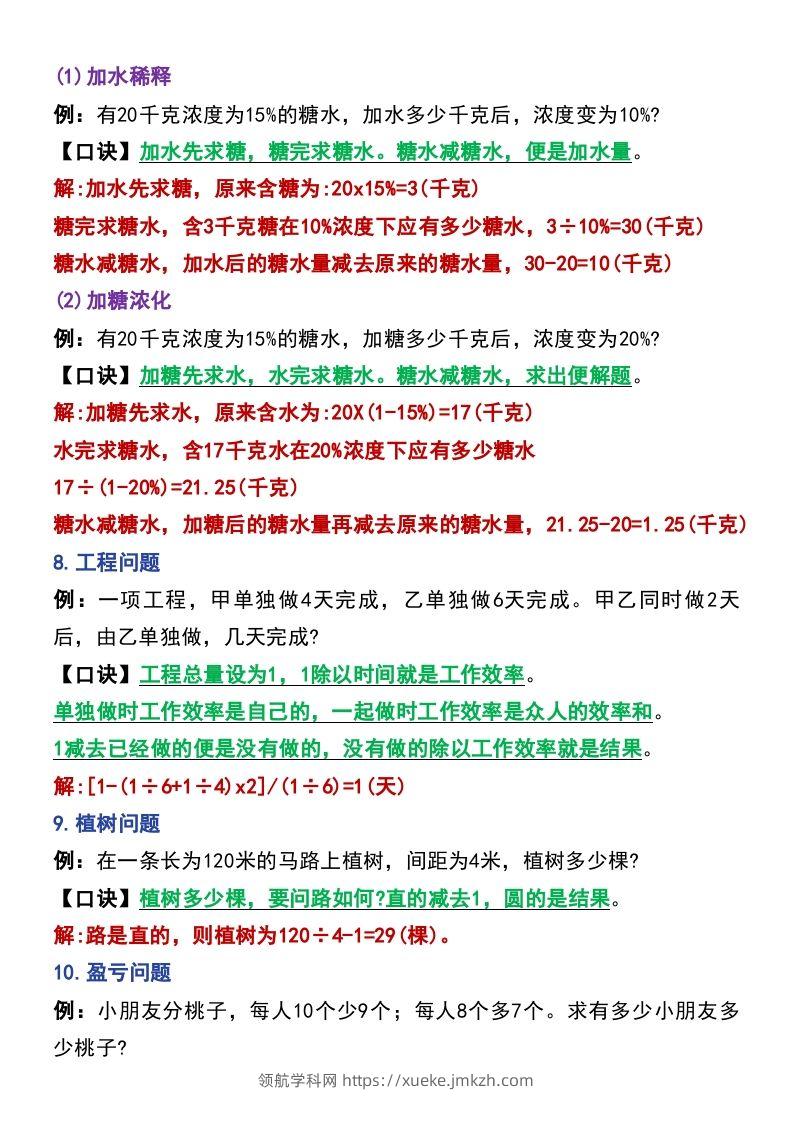 图片[3]-六年级下册数学小升初常考题型14道-领航学科网