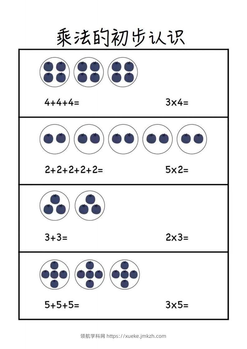 二上数学乘法的初步认识-领航学科网