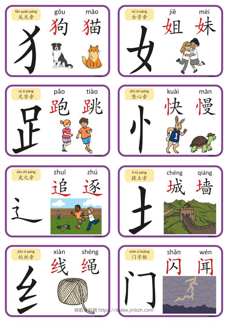 图片[2]-2_认识部首和偏旁闪卡-领航学科网