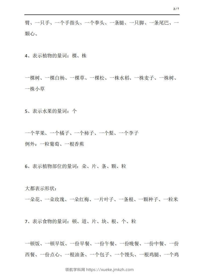 图片[2]-量词18类：汉语量词全收尽-领航学科网